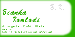 bianka komlodi business card