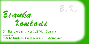 bianka komlodi business card